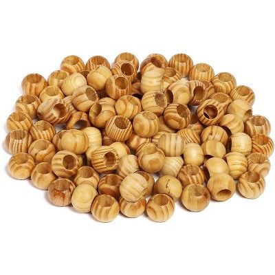100 Pieces Natural Wooden Spacer Beads 20mm Diameter Unfinished Wood Beads for DIY Craft Projects... | Target