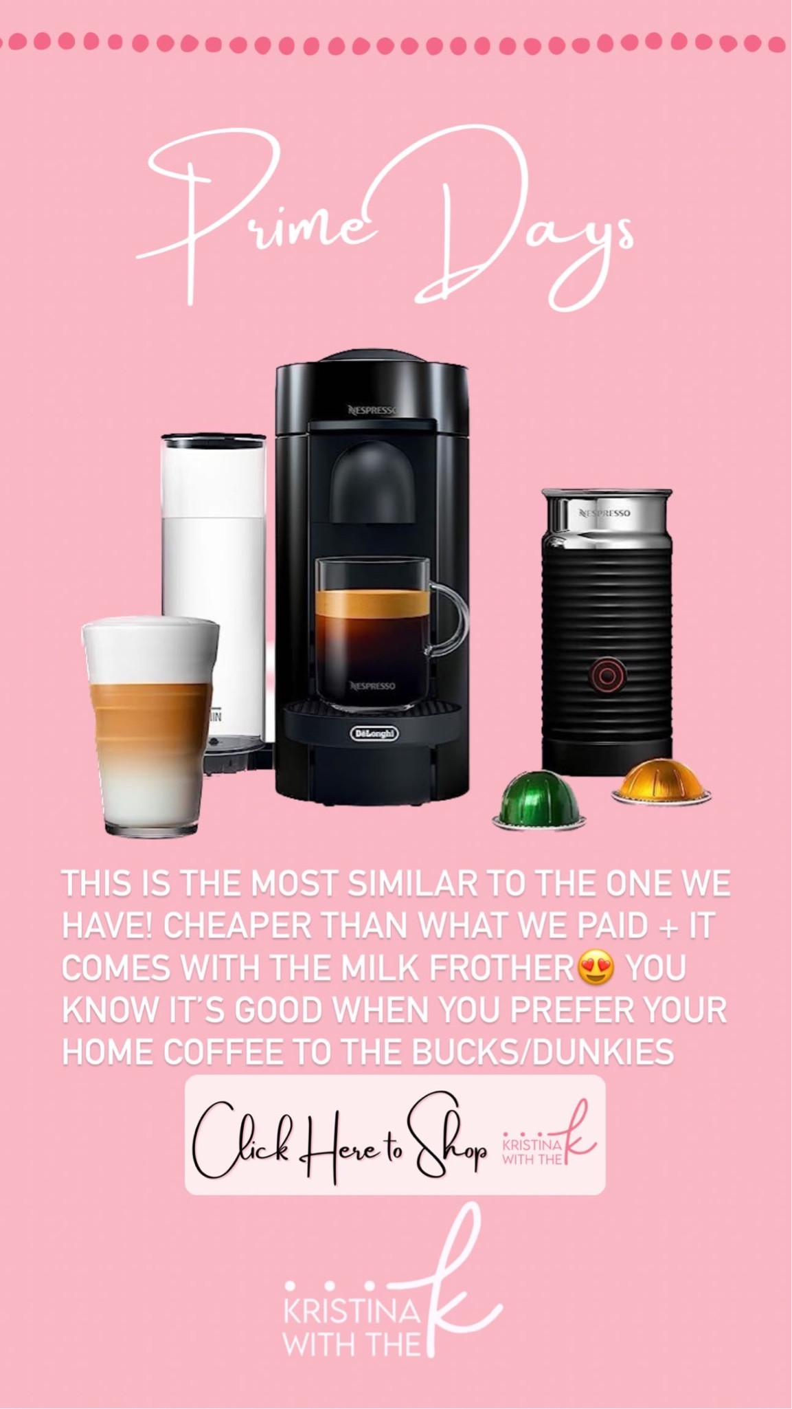 Nespresso on sale! I promise this is better than your regular brewed coffee! You know it’s good when you prefer your home coffee to Starbucks or Dunkin 

#LTKBacktoSchool #LTKxPrimeDay #LTKhome