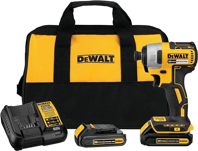 DEWALT 20V MAX* Cordless Impact Driver Kit (Includes Two Batteries & Charger), Brushless, 1/4-inc... | Amazon (US)