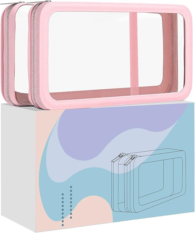 SAOQI Clear Makeup Bags, Waterproof Large Cosmetic Bags for Women Travel Toiletry Bag, Clear Make... | Amazon (US)