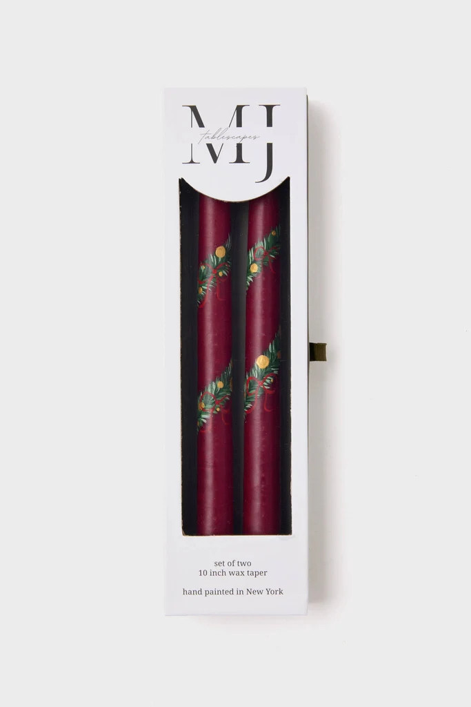 Holiday Hand Painted Taper Candles (Set of 2) | Tuckernuck (US)