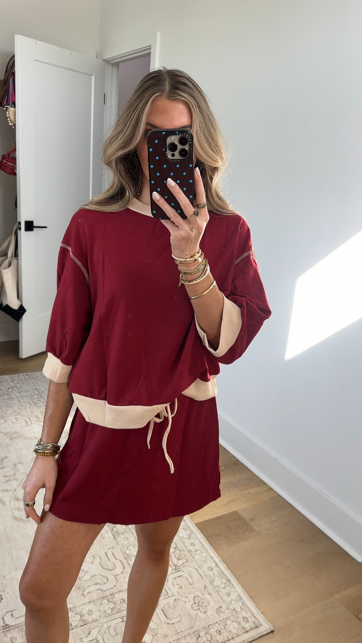 Amazon size small Tankaneo Womens Skirt Set 2 Piece Outfits Casual Sweatshirt Skort Set 3/4 Sleeve Color Block Matching Lounge Sets

#LTKgrwm #LTKootd #LTKSeasonal