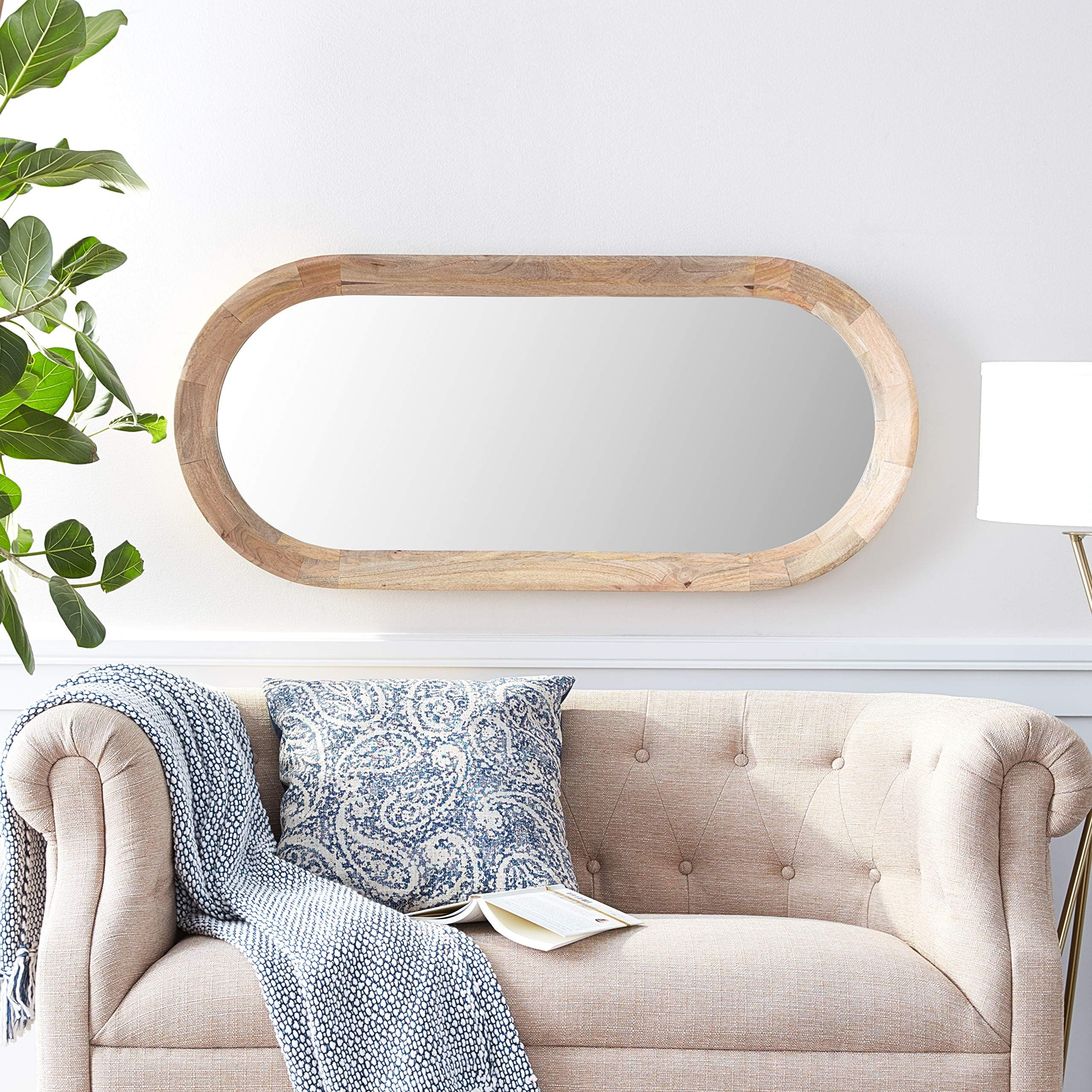 Creative Co-Op Oval Wall Mirror with Mango Wood Frame | Amazon (US)
