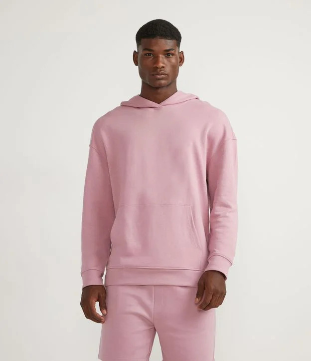 Blusão Oversized em Algodão com Capuz e Bolso Canguru Lilás - Lojas Renner | Renner (BR)