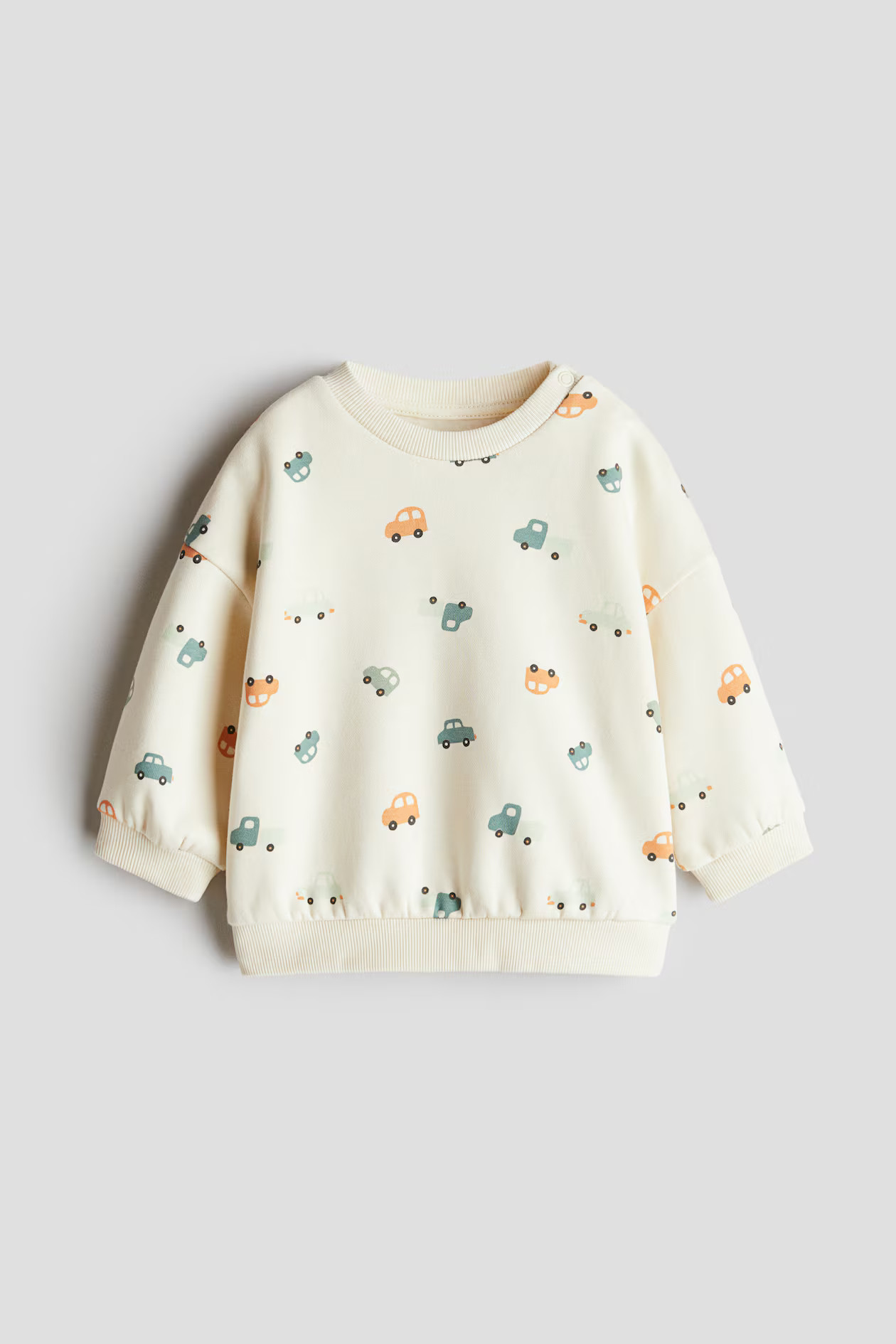 Printed Sweatshirt - Cream/cars - Kids | H&M US | H&M (US + CA)