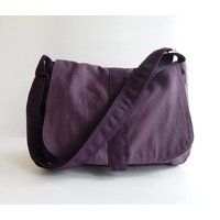 Sale - Plum Canvas Messenger Bag, Handbag, School Bag, Diaper Tote, Crossbody, Laptop, Purse, Women  | Etsy (US)
