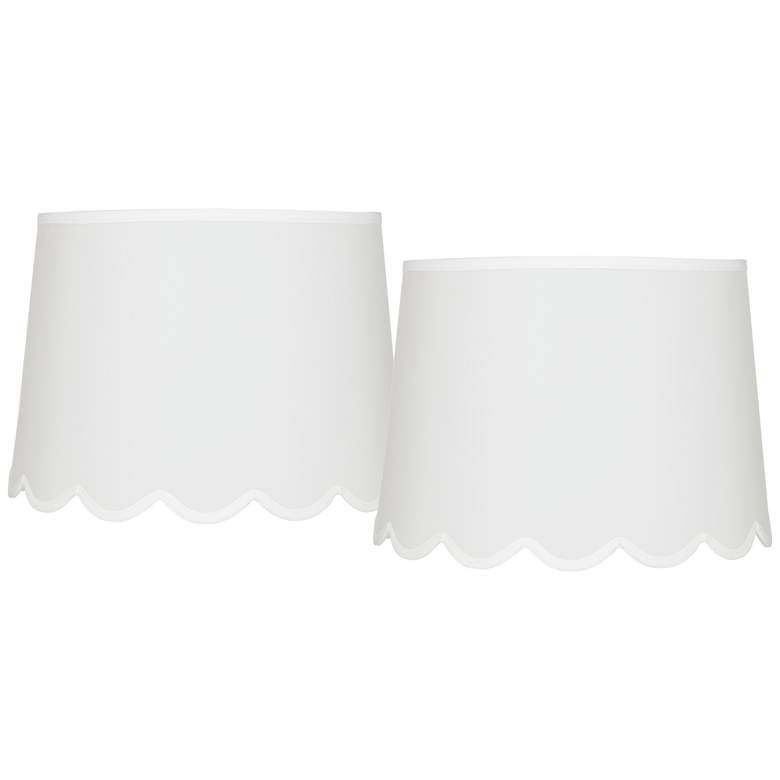 White Set of 2 Scallop Empire Lamp Shades 13x15x11 (Spider) - #679X7 | Lamps Plus | Lamps Plus