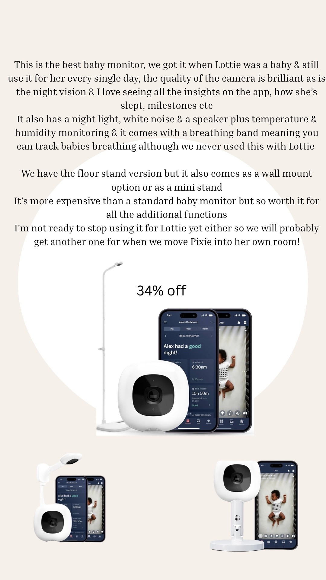 There is currently 34% off the Nanit baby monitor for amazons spring sale 