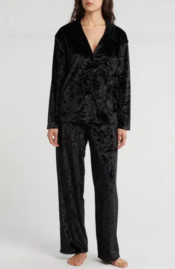 JACLYN Long Sleeve Velour Pajama Set | Nordstromrack | Nordstrom Rack