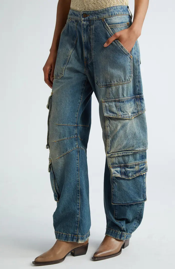 Distressed Wide Leg Cargo Jeans | Nordstrom