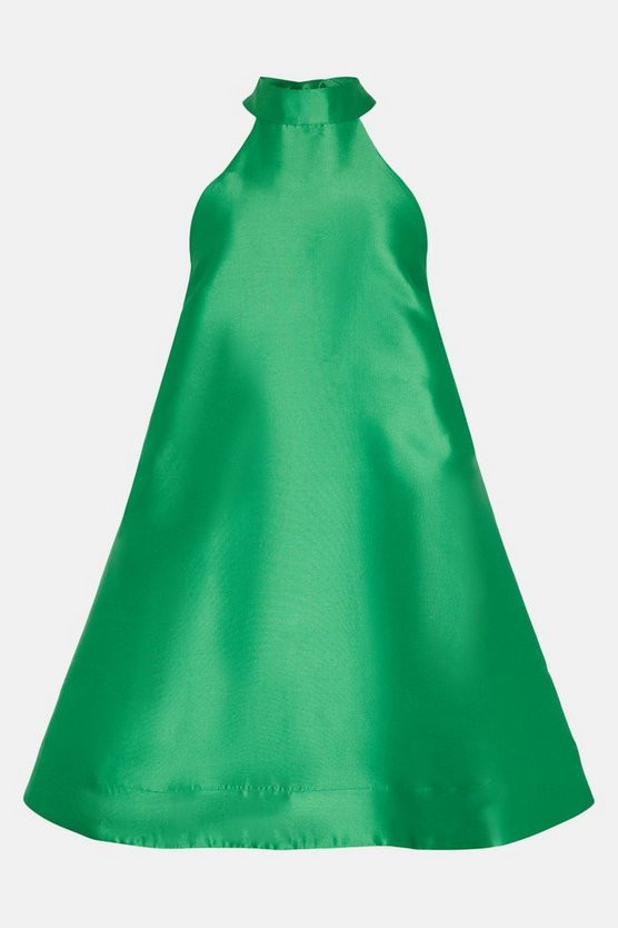 Satin Twill Bow Back A Line Dress | Warehouse UK & IE