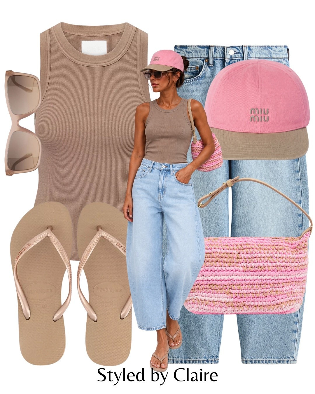 PINK💗💗💗
Tags: neutral cocoa nude tank top revolve citizens of humanity barrel leg denim jeans H&M havaiana flip flops sandals office crochet raffia bag shoulder miu miu cap beige baby pale pink Chanel sunglasses fashion city break cool girl airport outfit ideas summer colours

#LTKsummer #LTKstyletip #LTKshoes