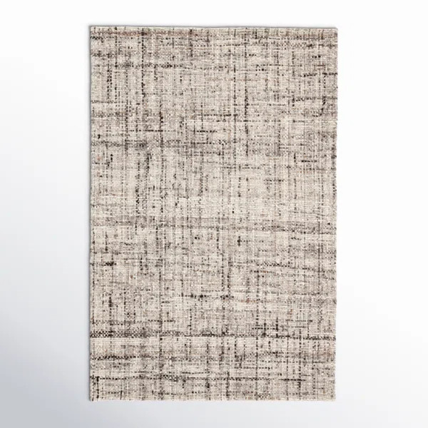 Elya Handmade Dhurrie Wool Gray Area Rug | Wayfair North America