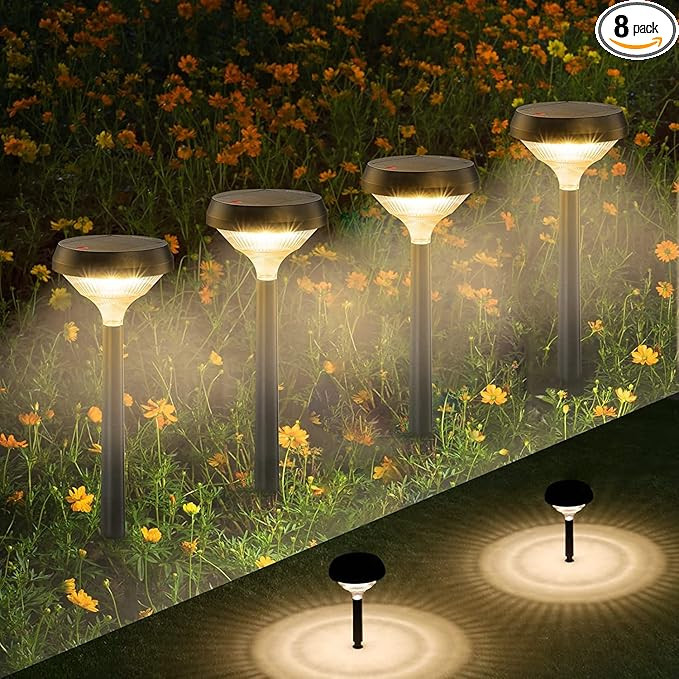 Linkind Solar Lights Outdoor 8 Pack, Solar Pathway Lights, Warm White Landscape Path Lights Water... | Amazon (US)