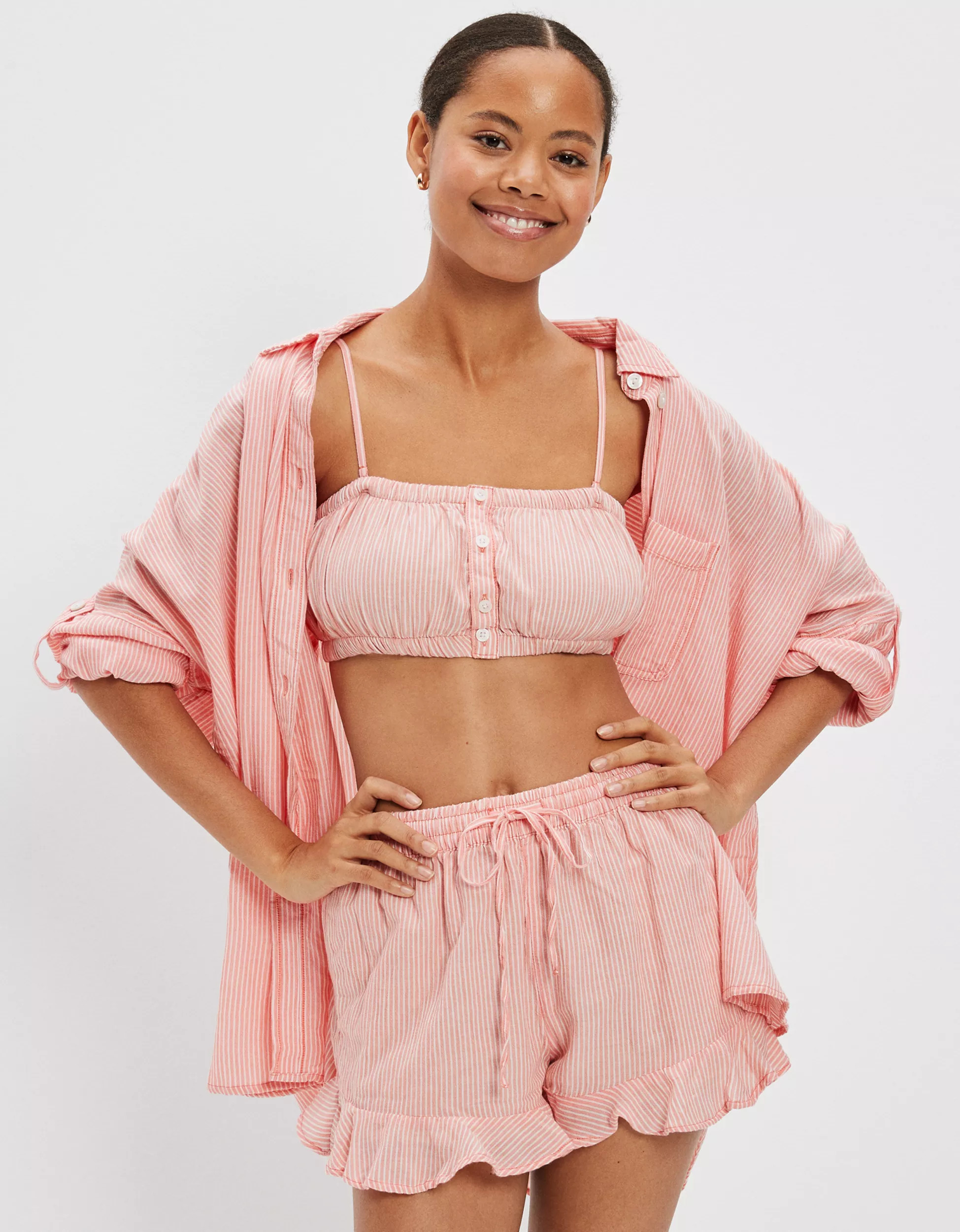 AE Button-Up Tube Top | American Eagle Outfitters (US & CA)