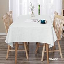 1 Pc Solid Linen Look Tablecloths, Water Resistant Rectangle Tablecloth | SHEIN