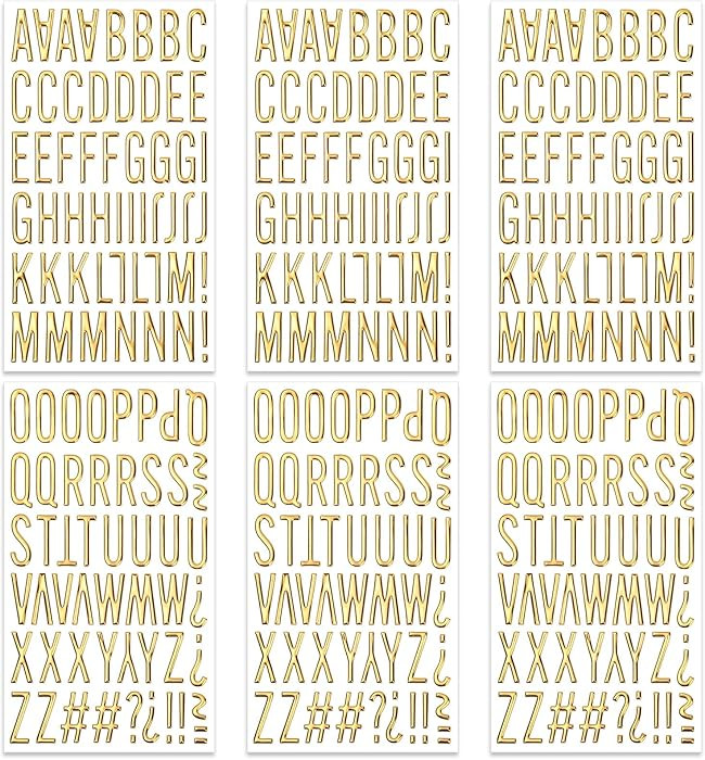 6 Sheets 3D Gold Letter Stickers, Foam Alphabet Stickers and Number Sticker for Scrapbooking, Puf... | Amazon (US)