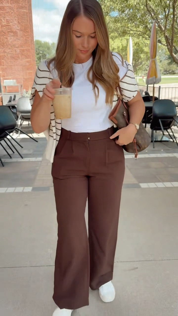 Casual office outfit 

Wearing M top (tts), 28R pant (tts), and M sweater (tts). 

#LTKWorkwear #LTKSeasonal #LTKStyleTip