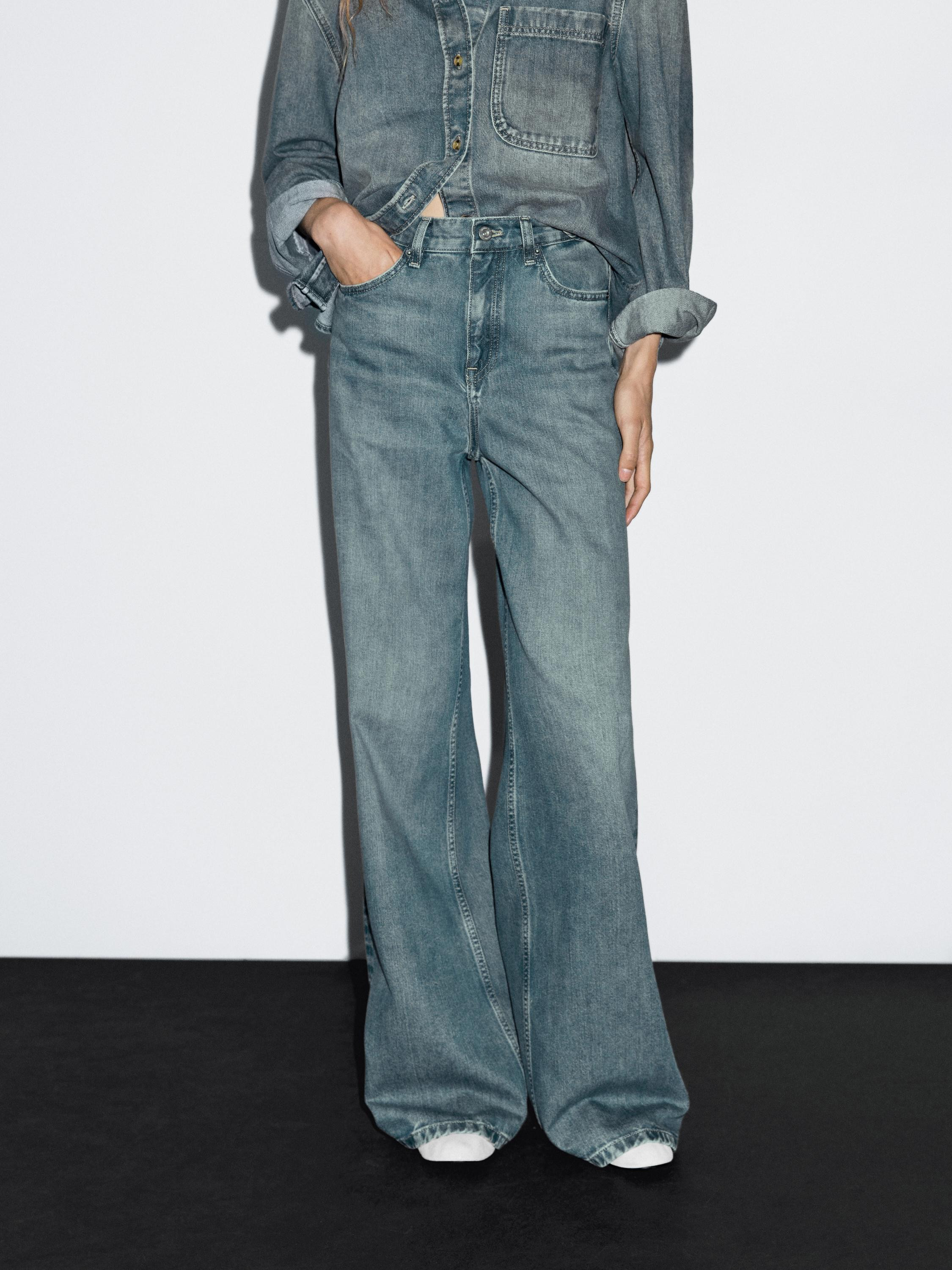 High-waist wide-leg jeans | Massimo Dutti US