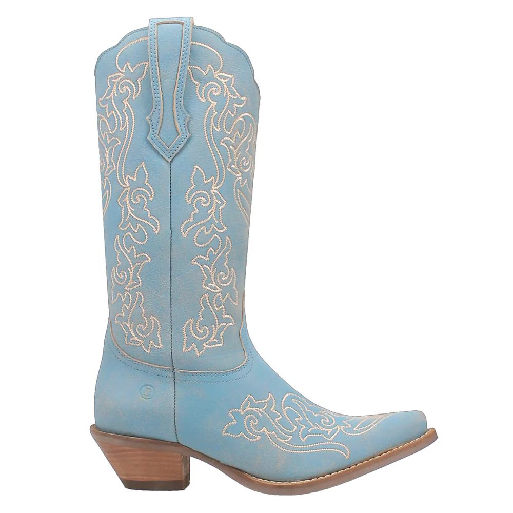Shop Blue Womens Dingo Flirty N' Fun Embroidery Snip Toe Cowboy Boots | Shoebacca