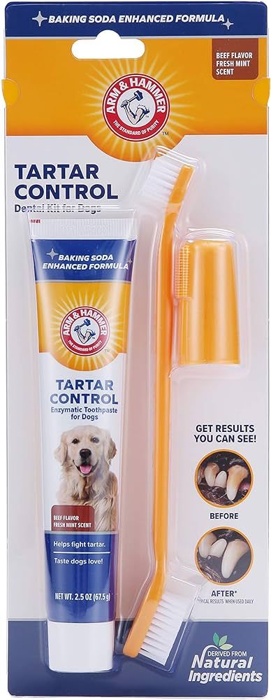 Arm & Hammer for Pets Tartar Control Kit for Dogs | Contains Toothpaste, Toothbrush & Fingerbrush... | Amazon (US)