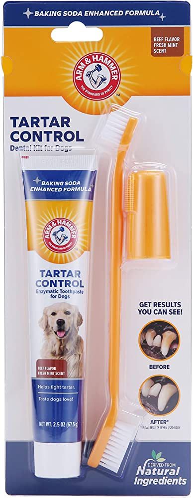 Arm & Hammer for Pets Tartar Control Kit for Dogs | Contains Toothpaste, Toothbrush & Fingerbrush... | Amazon (US)