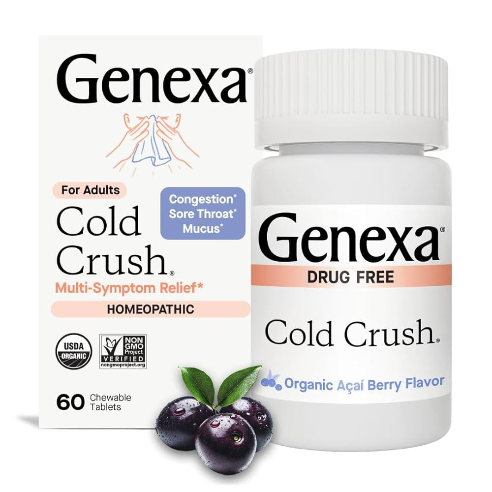 Genexa Cold Crush | Multi-Symptom Cough, Congestion & Sore Throat Relief for Adults | Acai Berry ... | Amazon (US)