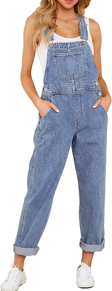 luvamia Women's Casual Stretch Adjustable Denim Bib Overalls Jeans Pants Jumpsuits | Amazon (US)