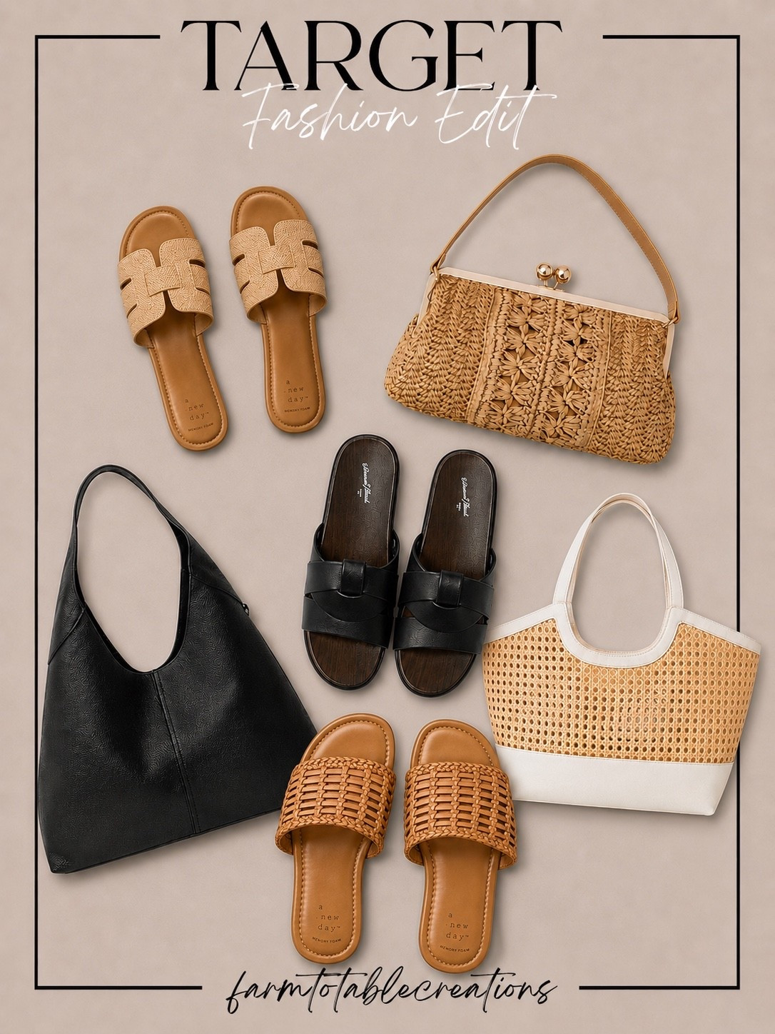 Target Accessories You’ll Reach for All Summer 🤎✨

The easiest way to elevate your warm-weather wardrobe? The perfect accessories. This Target fashion edit is filled with versatile handbags and chic sandals that effortlessly pair with everything from casual denim to vacation-ready dresses. Neutral tones, woven textures, and timeless silhouettes make these pieces staples you’ll wear on repeat.

Whether you’re headed to brunch, the beach, or running errands around town, these affordable finds bring style and function to every outfit without breaking the budget.

Follow @farmtotablecreations on Instagram for more fashion finds, affordable style inspiration, and everyday outfit essentials.

#LTKStyle #TargetFashion #TargetFinds #TargetStyle #SummerAccessories #HandbagLover #SummerSandals #AffordableFashion #EverydayStyle #VacationStyle #NeutralStyle #AccessoryEdit #FashionFinds #TargetMustHaves #SummerWardrobe #LTKFashion #OOTD #StyleInspiration #FarmToTableCreations #CasualChic

#LTKSaleAlert #LTKTravel #LTKOver40