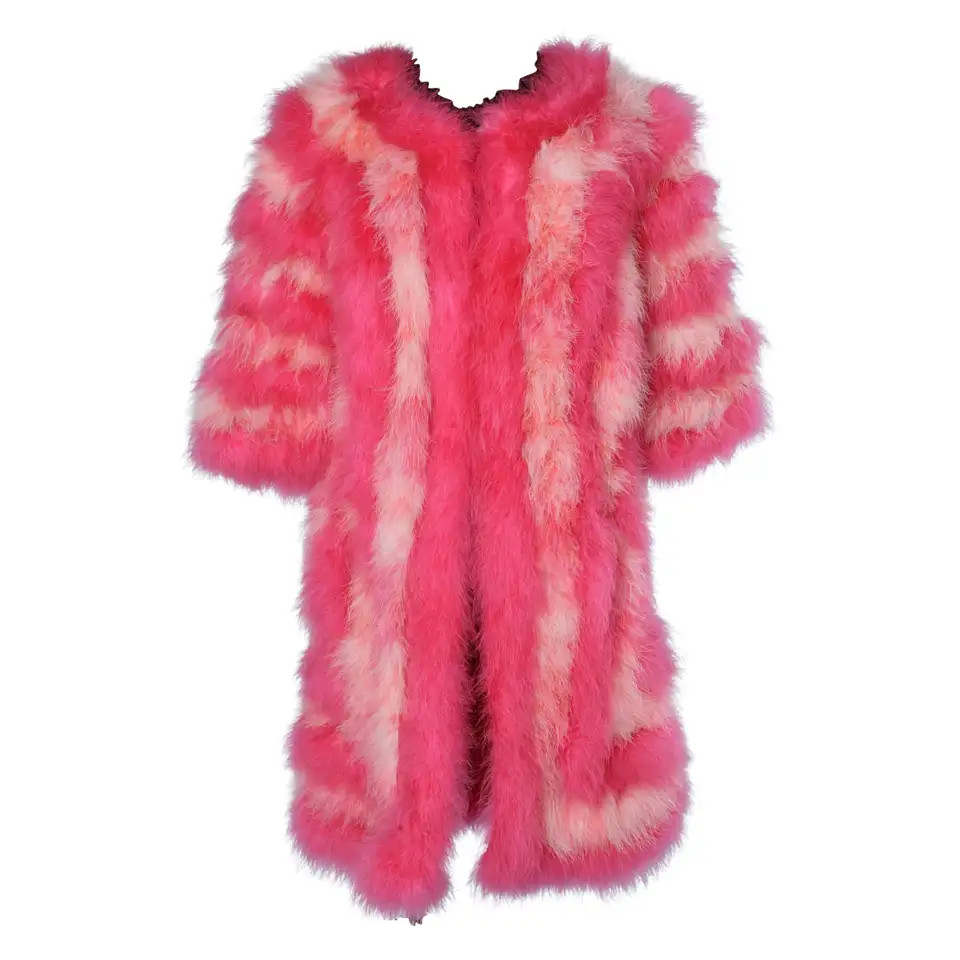 Bright pink feather's coat Sonia Rykiel | 1stDibs