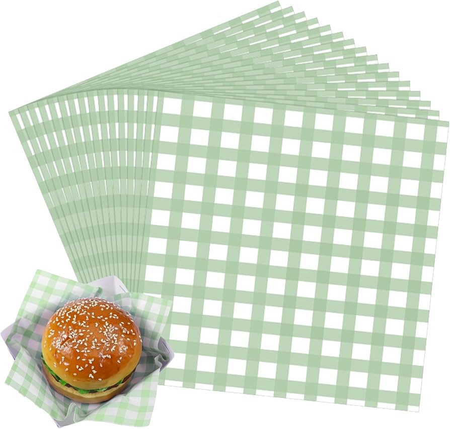 Honeydak 200 Pcs Checkered Wax Paper Sheets 7 x 7 Inch Checkered Deli Paper Sheets Food Basket Li... | Amazon (US)
