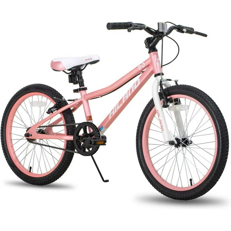 Hiland 20 inch Kids Mountain Bike for Girls Boys with Dual Handbrakes Kickstand, Pink | Walmart (US)