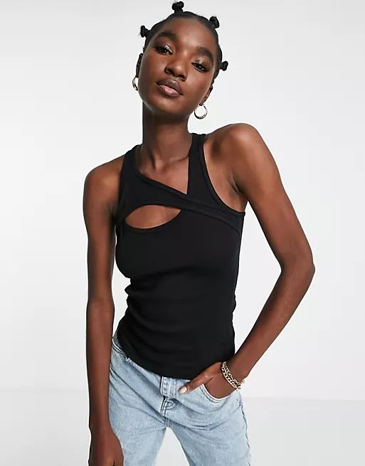 River Island cut out tank top in black | ASOS (Global)