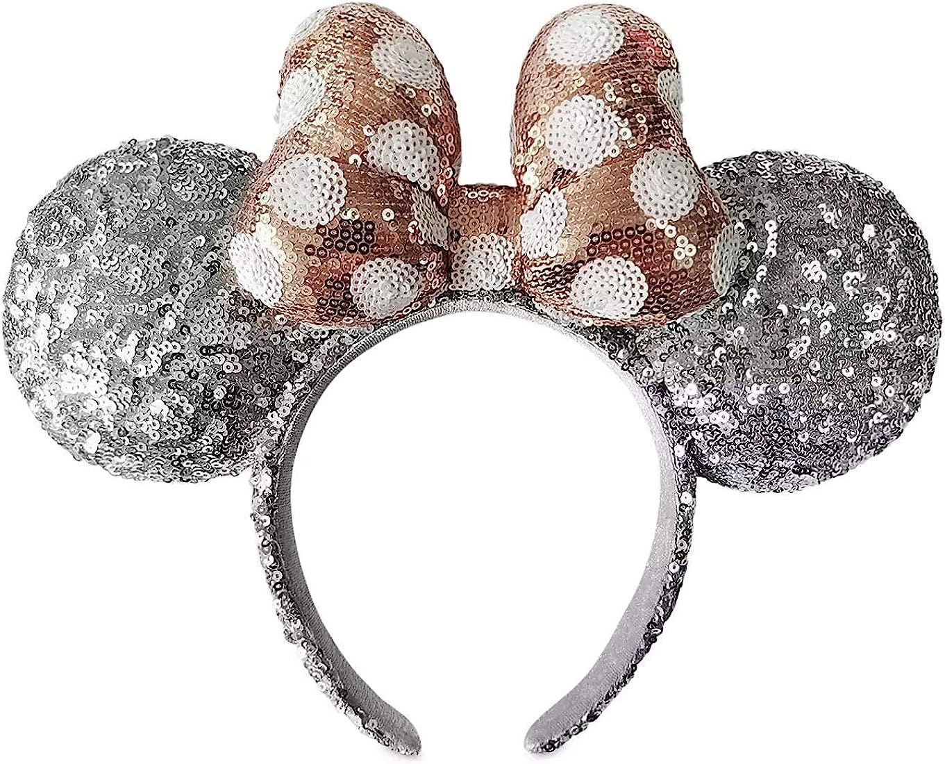 Parks Exclusive - Minnie Mickey Ears Headband - Silver with Gold Bow | Amazon (US)
