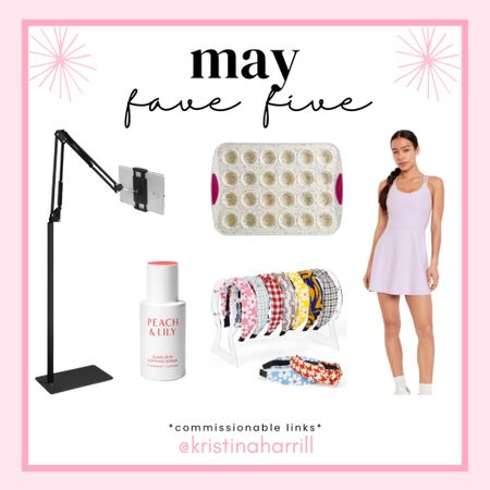My five favorite things this month! 
•Favorite tennis dresses: all linked- I have a few!
•Mini muffin silicone tray: so easy to pop out/no mess
•Headband Organizer: I have one and so does my daughter 
•Peach and Lily glass skin serum: new addition to my skincare routine
•Kindle stand: read your kindle while you are nice and warm under your covers! 

#LTKHome #LTKFindsUnder50 #LTKGiftGuide