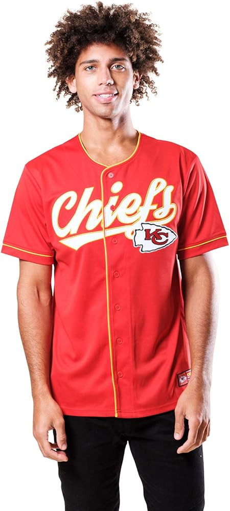 Ultra Game NFL Mens Game Day Button Down Baseball Mesh Jersey Shirt | Amazon (US)