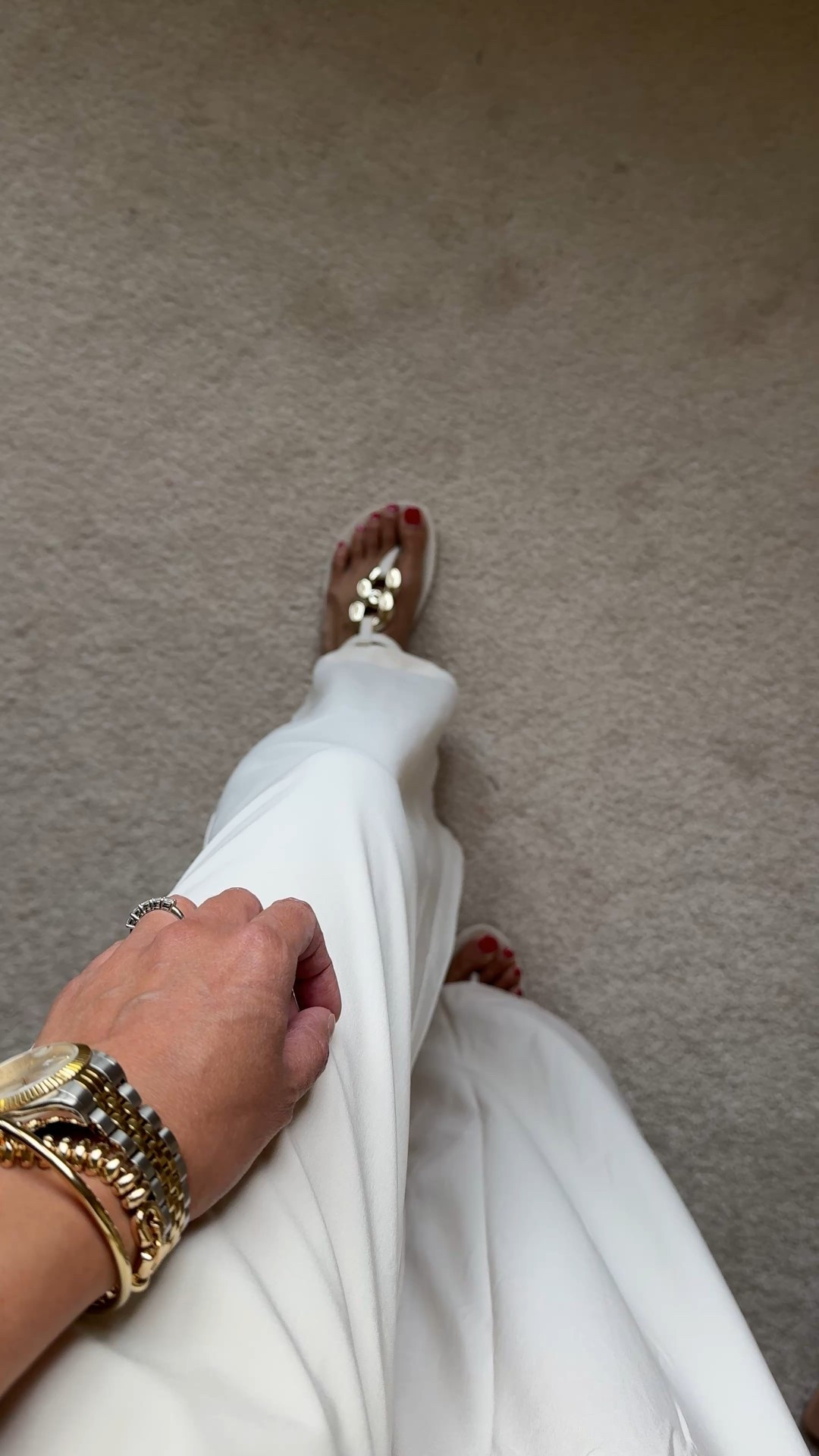 Vacation. Travel pants. 
Lightweight easy breezy widening leg pants made of athleisure material can be dressed up or down. Fit is flattering. True to size and I have the short length at 5’4. 
Thong sandals. T-strap sandals can be worn to pool or beach and dressed up for dinner. True to size. 


#LTKOver40 #LTKTravel #LTKSummerEdit