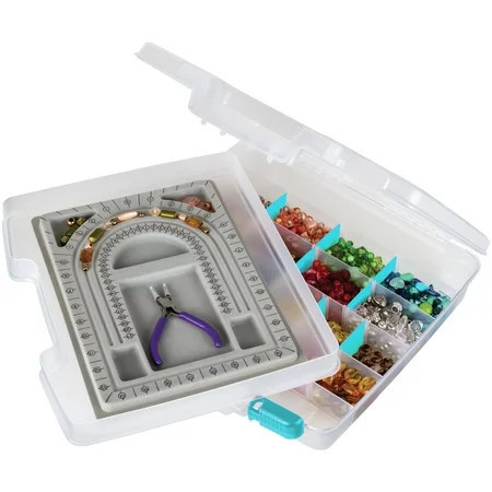 ArtBin Jewelry Project Box Translucent Quick View Craft Storage 15 inches Long Includes Bead Tray | Walmart (US)