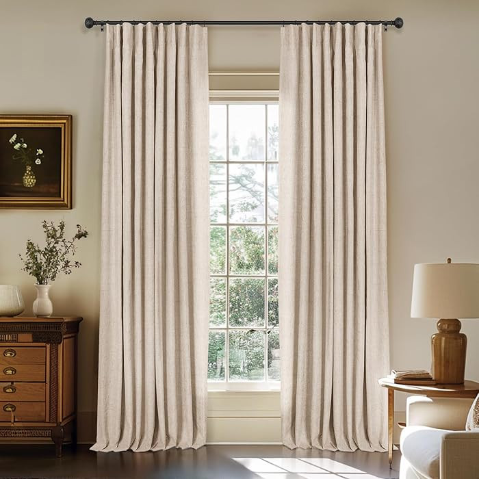 Black Out Curtains for Living Room 2 Panels, Clip Rings Blackout Drapes, Thermal Insulated Room D... | Amazon (US)
