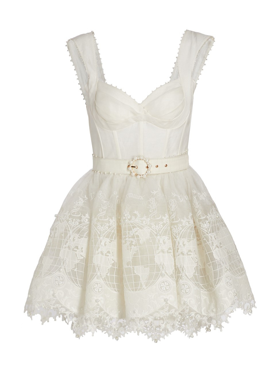 Women's High Tide Embroidered Bustier Minidress - Ivory - Size 8 | Saks Fifth Avenue