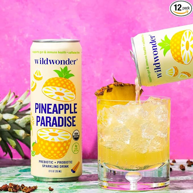 New! wildwonder Sparkling Probiotic Juice Drink w/Gut Health Immunity, 5g Fiber, Live Probiotics,... | Amazon (US)
