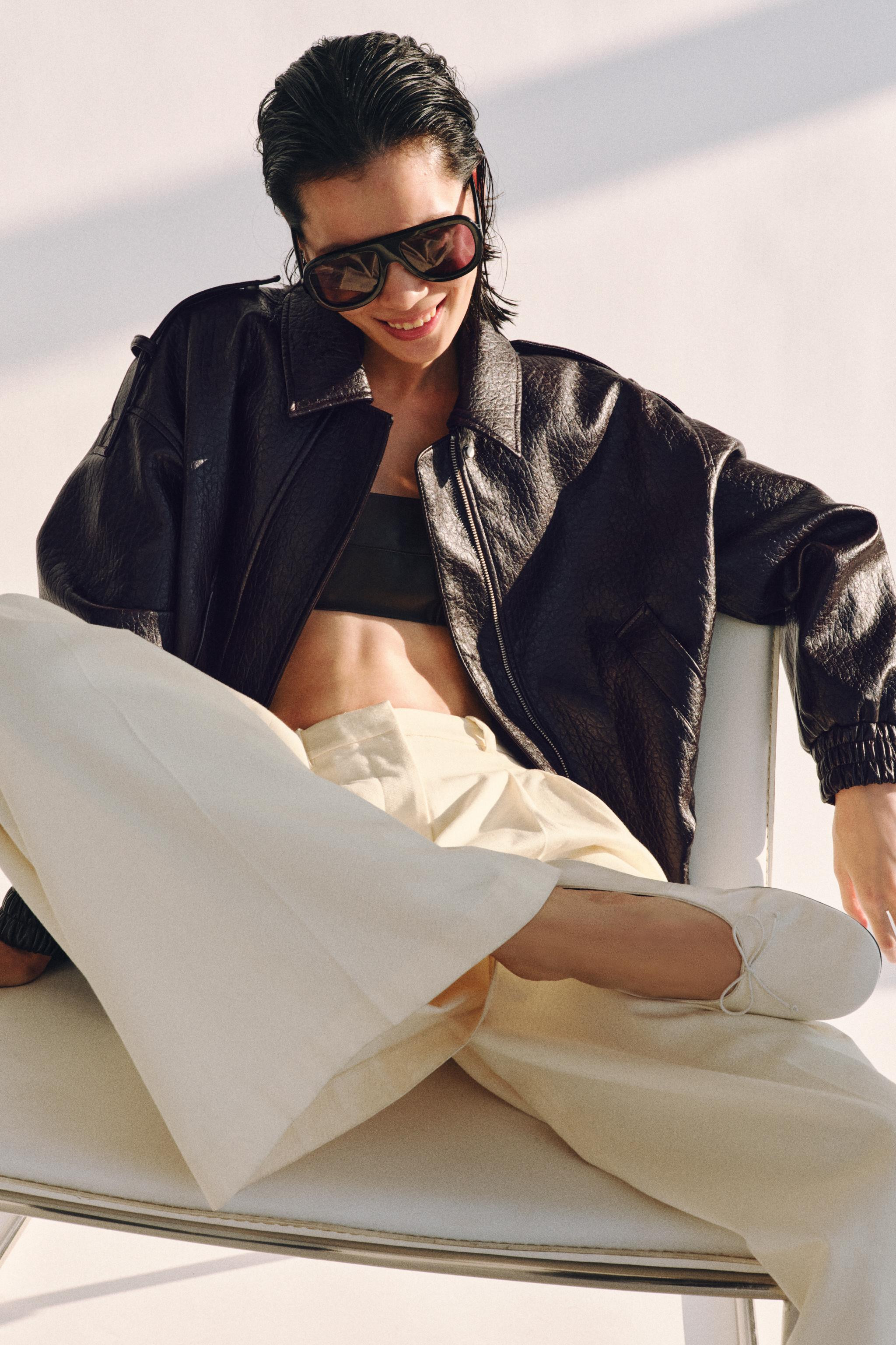 LIMITED EDITION LEATHER BALLET FLATS WITH BOW | Zara US