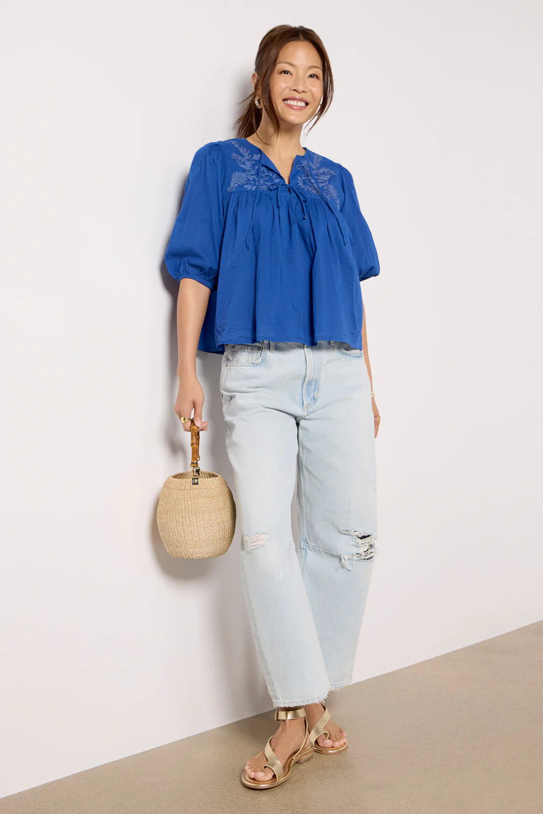 CITIZENS OF HUMANITY Women's Miro Destruction Jeans, Size 32, Blue | Evereve