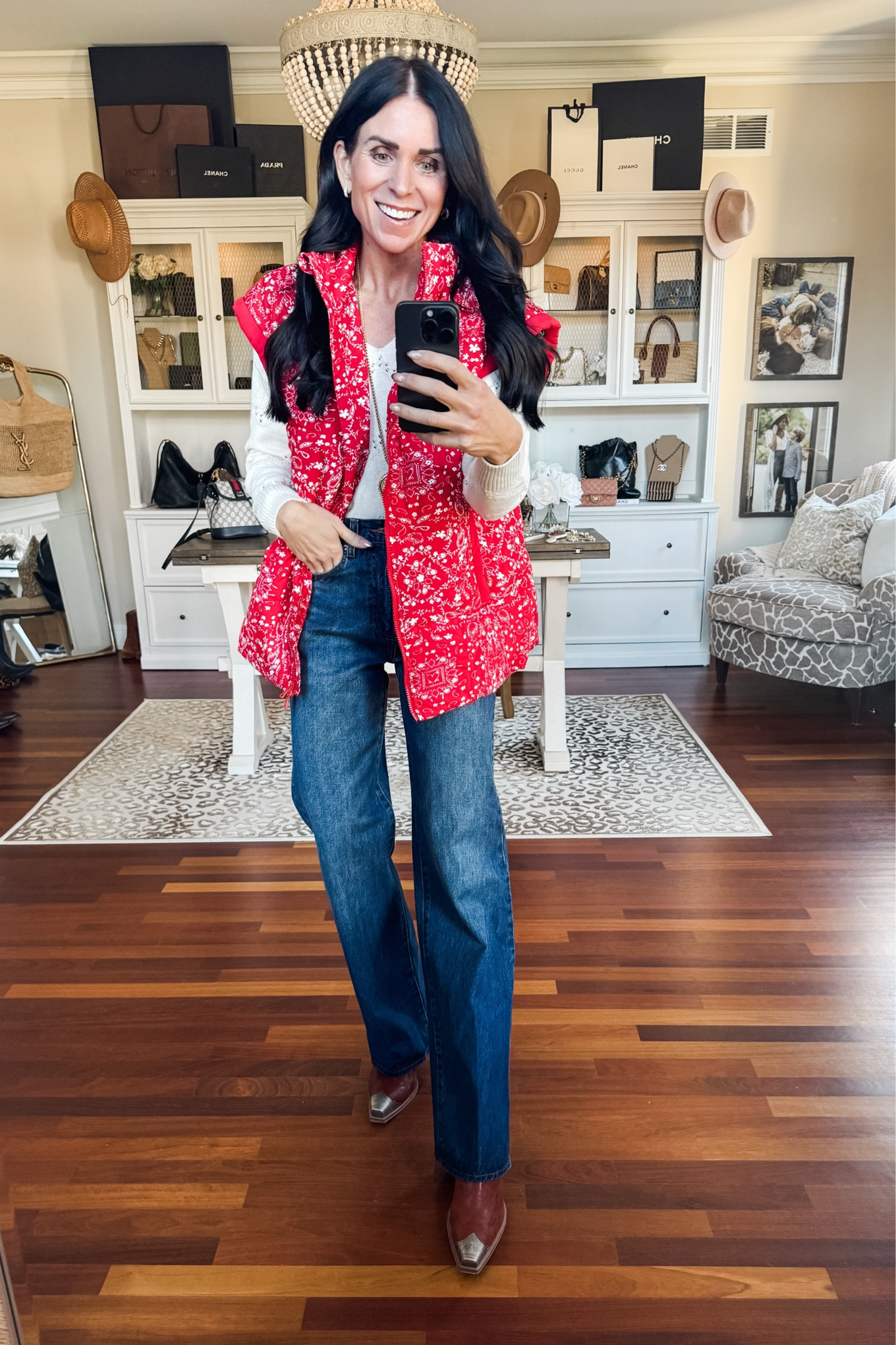 Small sweater and vest
24 denim 

#LTKHoliday #LTKFindsUnder50 #LTKStyleTip