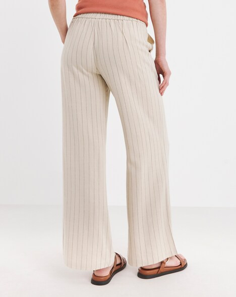 Stripe Linen Mix Wide Leg Trousers | JD Williams (UK)