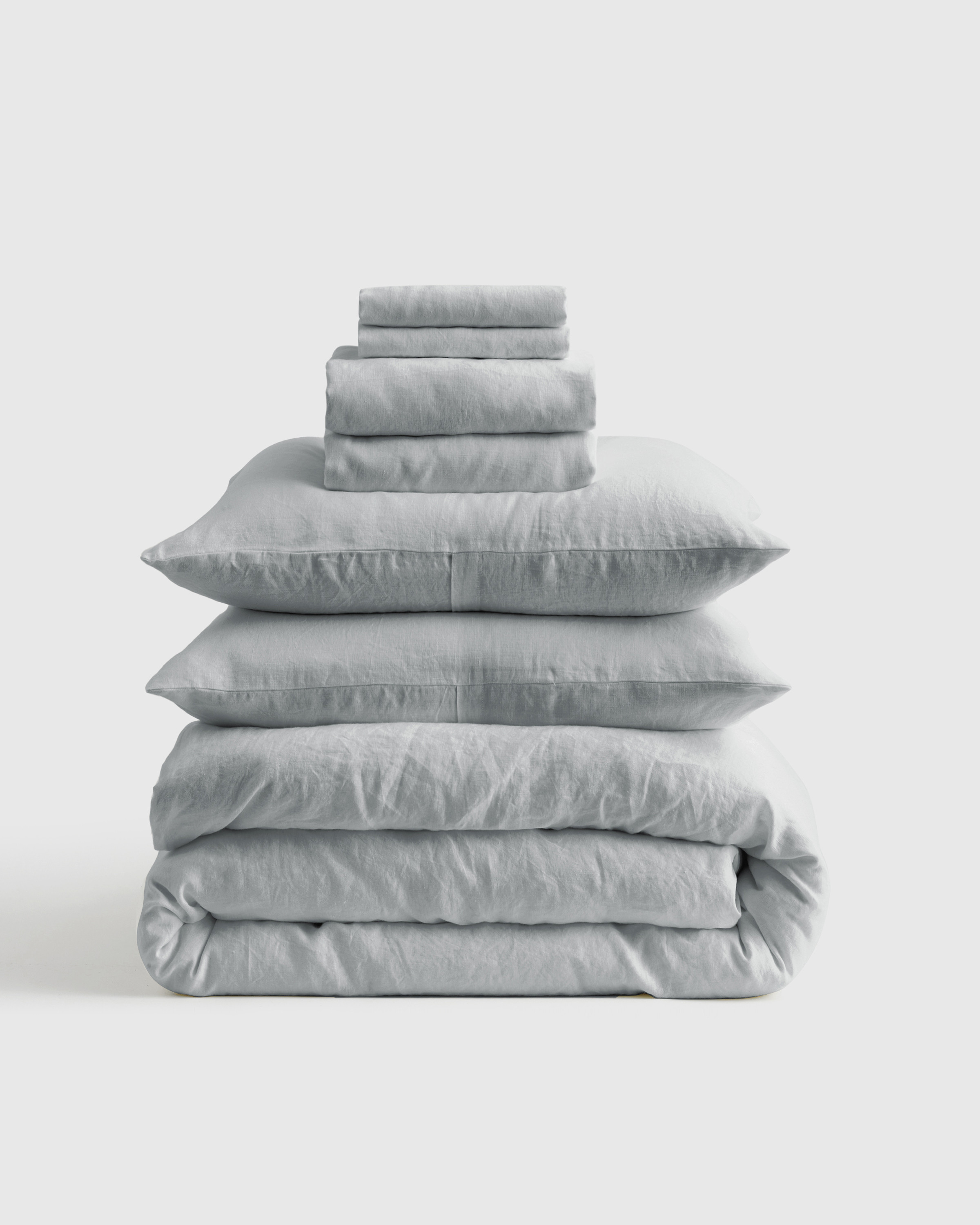 Quince | Linen Duvet Deluxe Bundle in Mist Size Cal King | Flax | Quince
