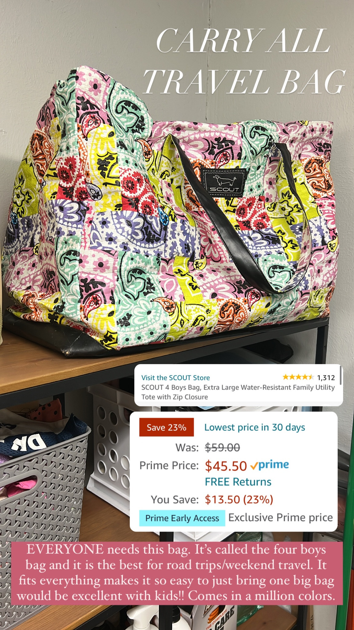 The carry all bag we love and swear by for travel 