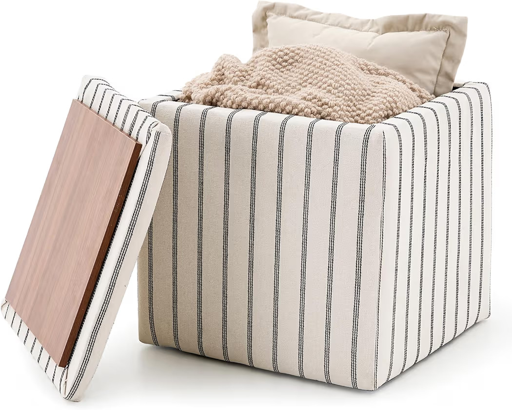 Wimarsbon 18inch Storage Ottoman with Detachable Tray, Mid Century Large Capacity Oversized Ottom... | Amazon (US)