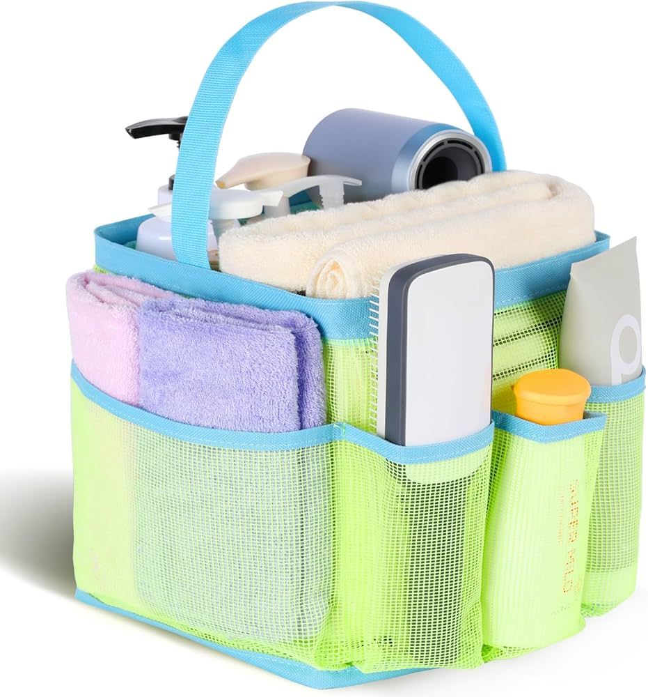 Mesh Shower Caddy Portable, 8-Pocket Large Capacity, Quick Dry, Easy Clean, Ideal for Beach, Swim... | Amazon (US)