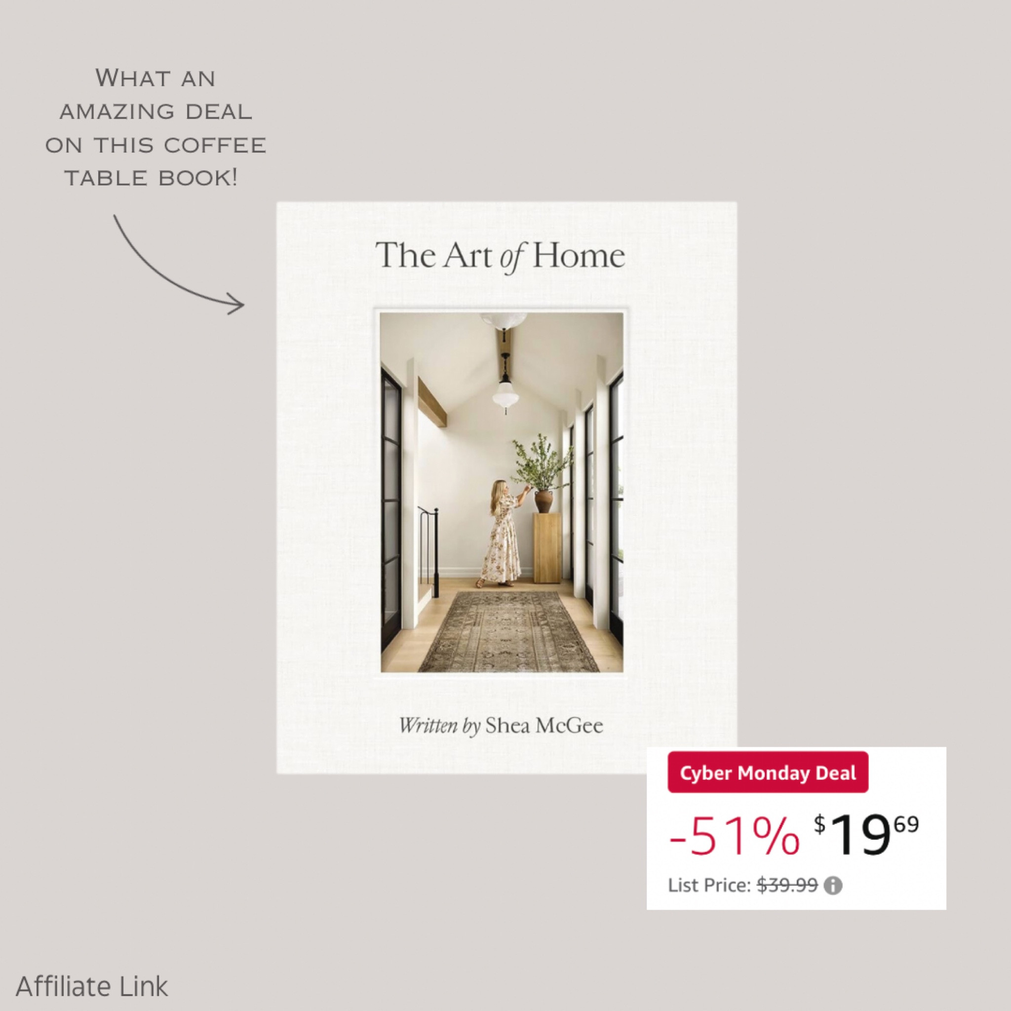 Cyber Monday Deals! This gorgeous book is under $20!!! 

Coffee table book, decorative book, home decor book, home decor, The Art of Home, Amazon, Amazon deals 

#LTKHoliday #LTKhome #LTKCyberWeek